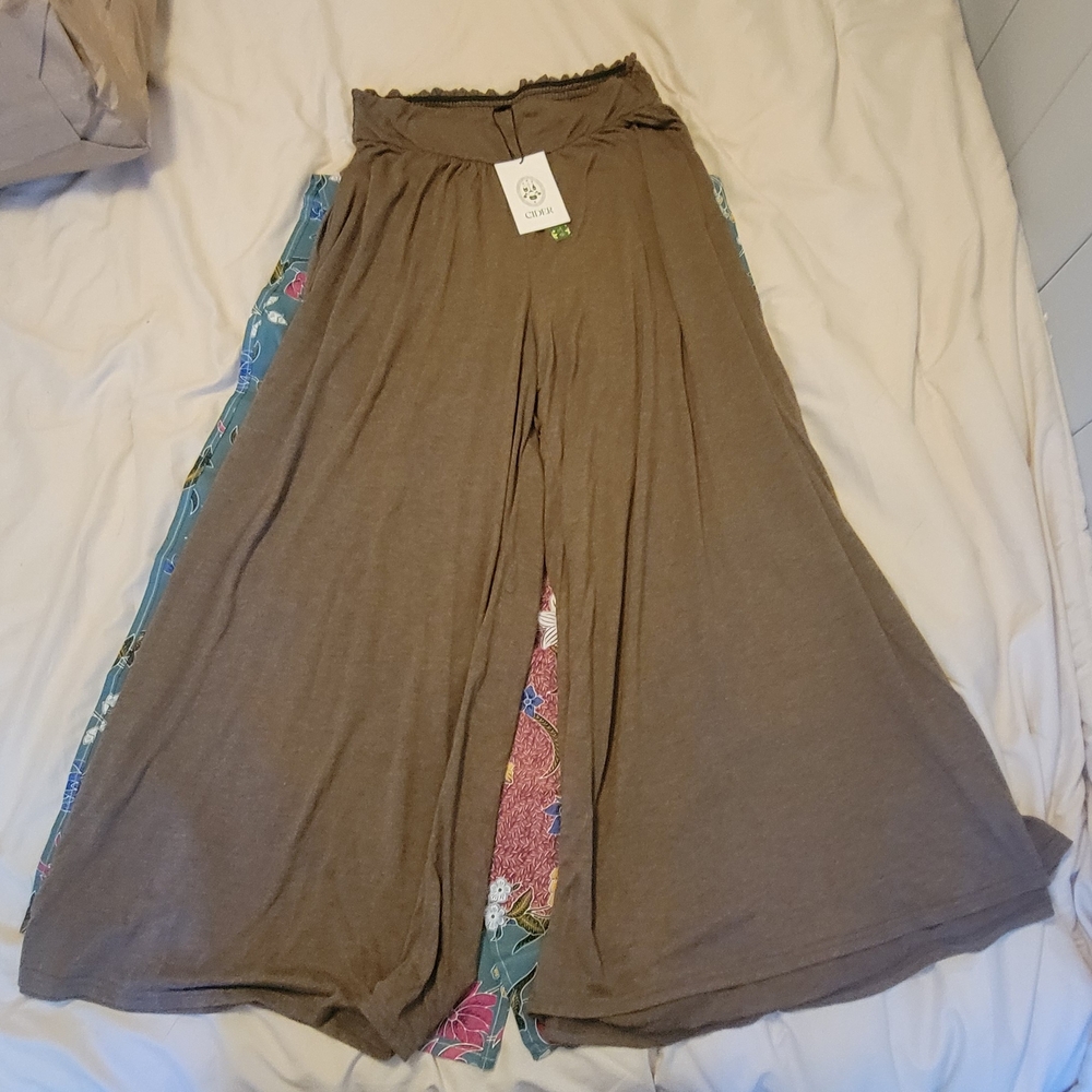 Cider Wide Leg Pants - Brown